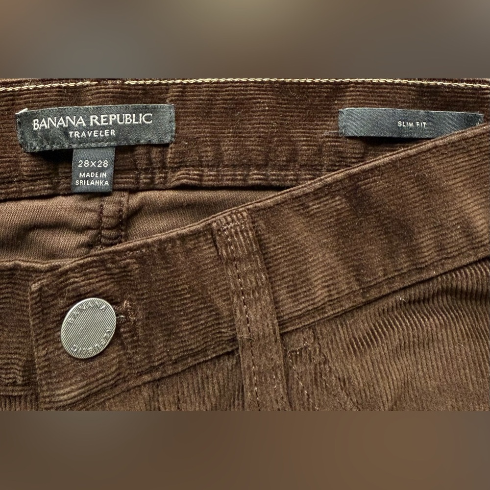 Brown Corduroy Trousers Banana Republic 28 x 28 Men’s Slim Fit Pants